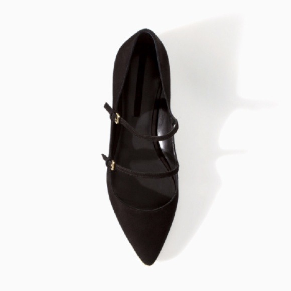 Leather Ballerina Flat w/ Metal Cap Toe