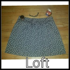 Polka dot skirt w/front pleats, size 12, The Loft.