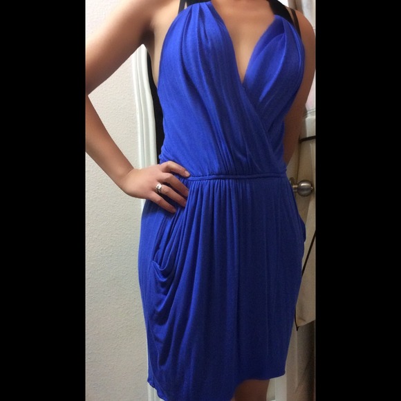 Navy blue wrap dress