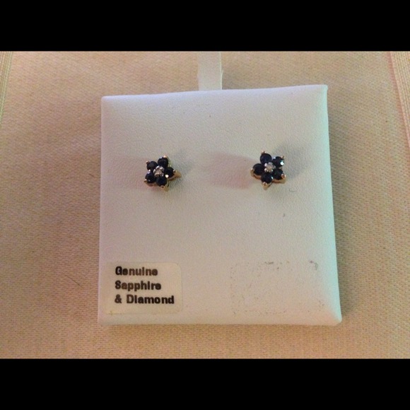 Sapphire and diamond earrings.