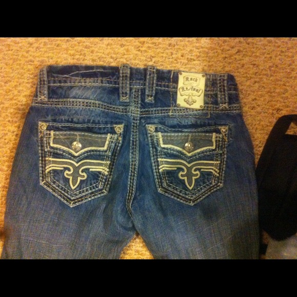 Men's rock revival jeans 33 relaxed straight