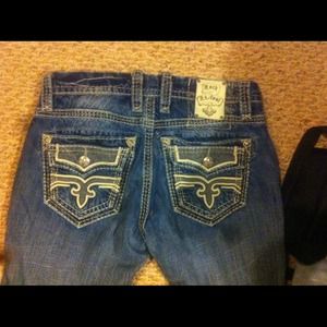 Men's rock revival jeans 33 relaxed straight