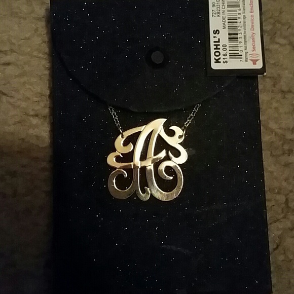 Monogram gold plated necklace