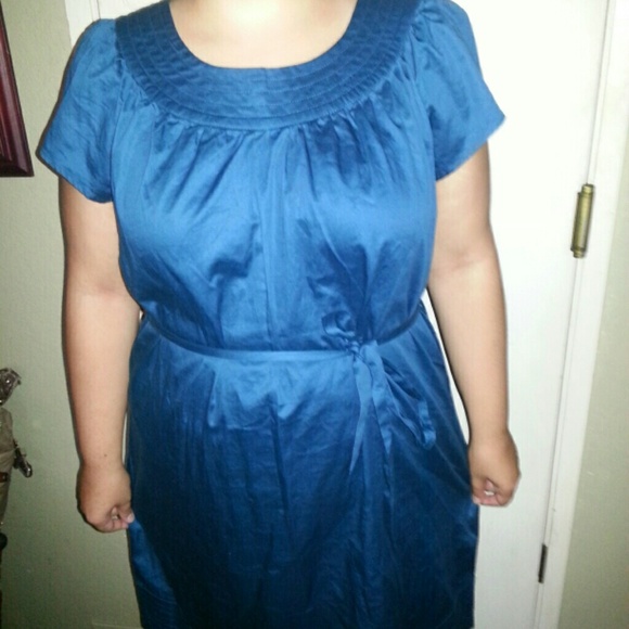 Blue shirt dress