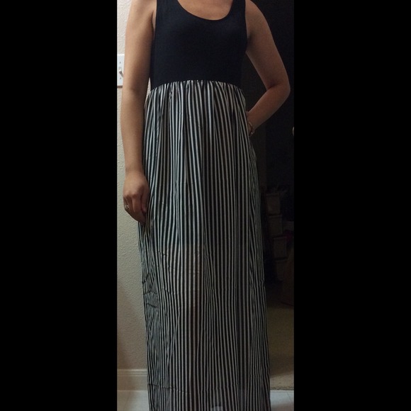 Tank striped maxi dress.