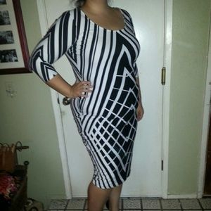 Illusion bodycon dress