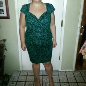 Green Leopard print dress