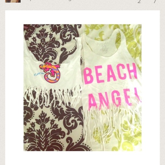 Summer beach fringe crop top shirt