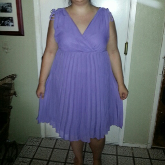 Purple pleated dress