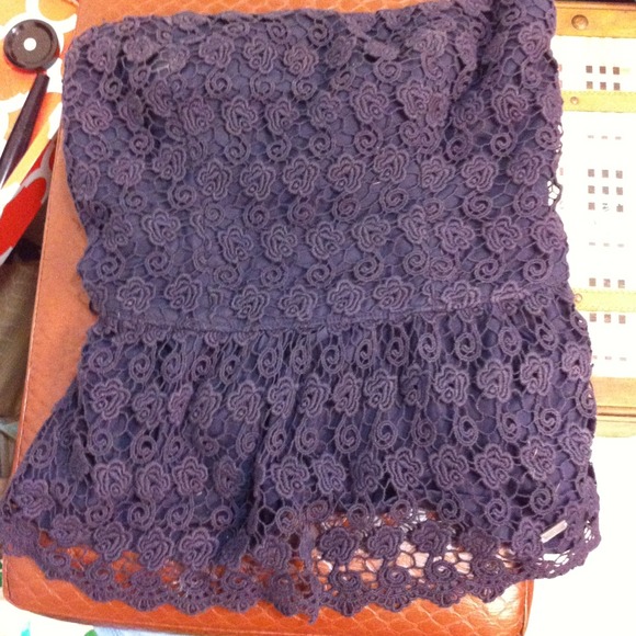 Navy crochet floral pattern