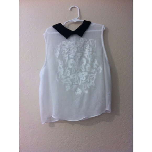 Peter Pan Collared Chiffon Top - Picture 1 of 1