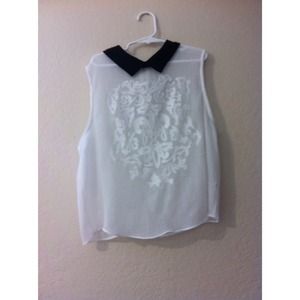 Peter Pan Collared Chiffon Top