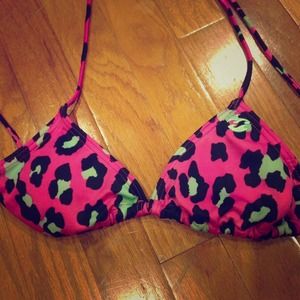 Billabong leopard bikini top