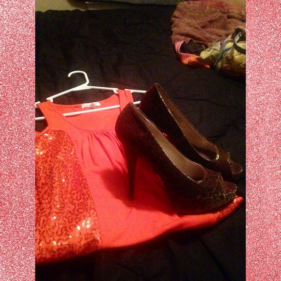 Orange sparkle dress