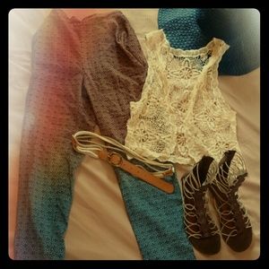 🌻🍄🌼Boho Chic Ivory Crochet Vest!!🌼🍄🌻