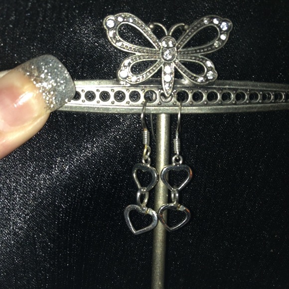 Sterling silver (.925) heart earrings
