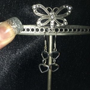 Sterling silver (.925) heart earrings