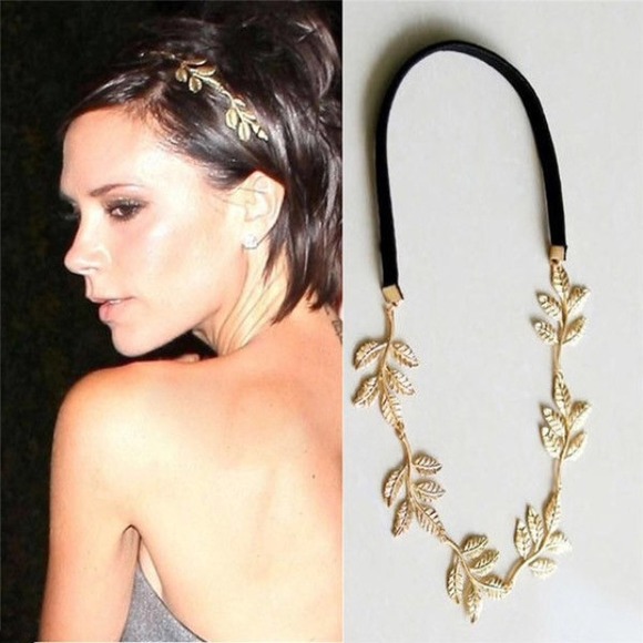 Golden olive leaf headband