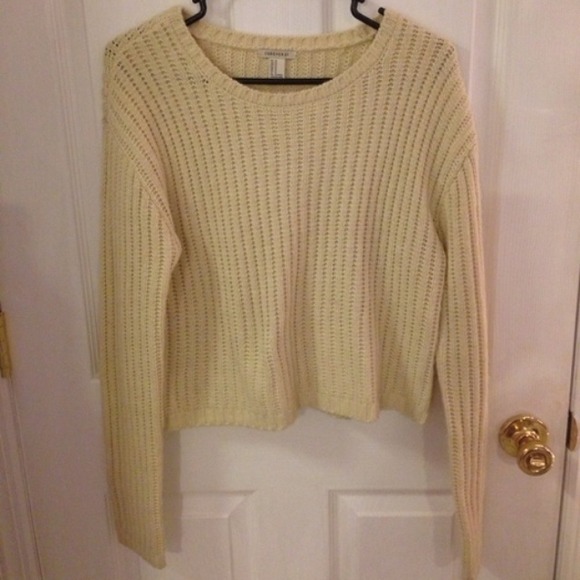 Cropped Cream Forever 21 Sweater - Picture 1 of 2