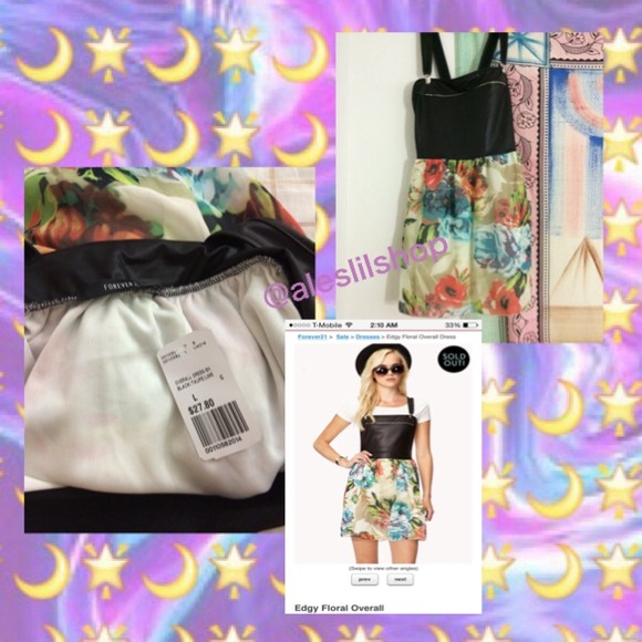 Forever 21 edgy floral overall dress