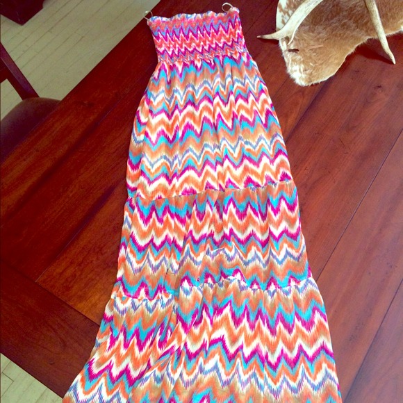 Chevron colorful maxi dress