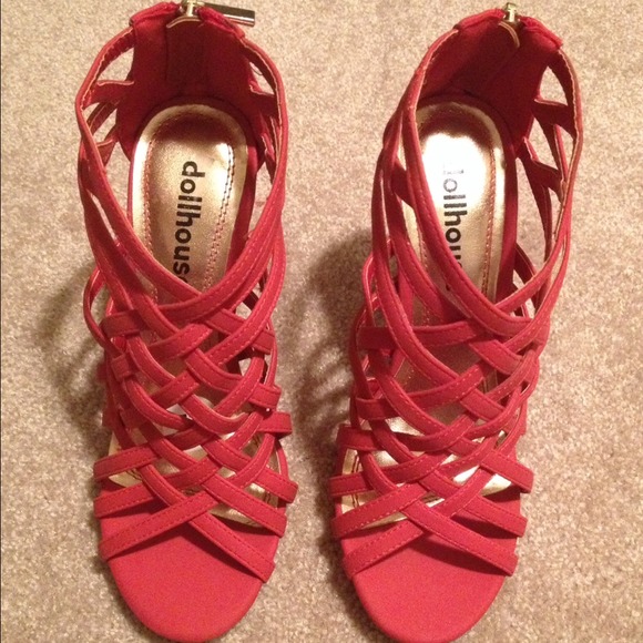 Red high heel sandal