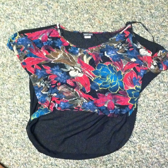 Hi low mesh back crop