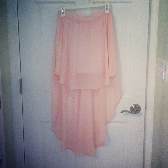 Nasty gal pale pink high-low skirt