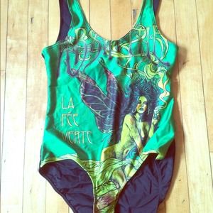 BUNDLED Absinthe backless swimsuit Sz L