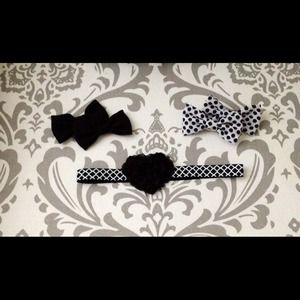 Handmade Heart headband and Bow set