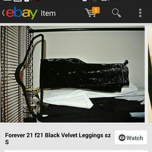Forever 21 black velvet leggings