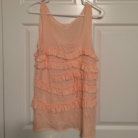 J.Crew, pink, ruffle tank