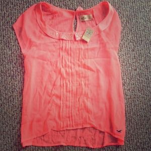 Chiffon Hollister Blouse in Hot Pink