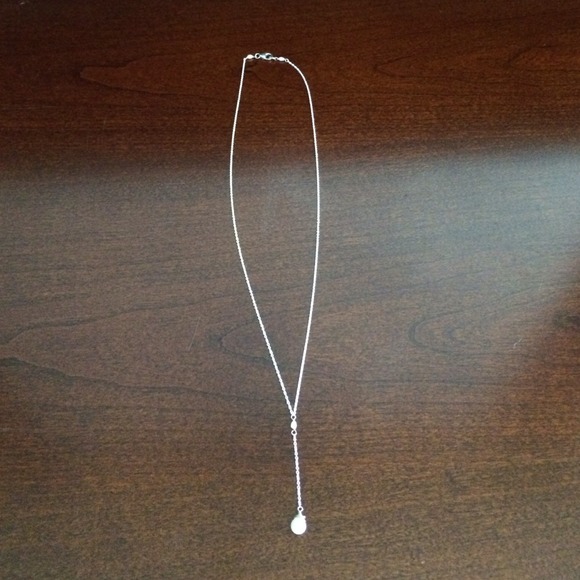Sterling silver floating pearl necklace