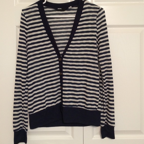Lightweight, navy & weight stripped, cardigan