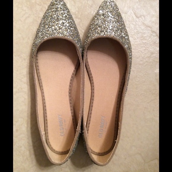 navy glitter flats