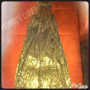 Cache Gold Sequin Dress