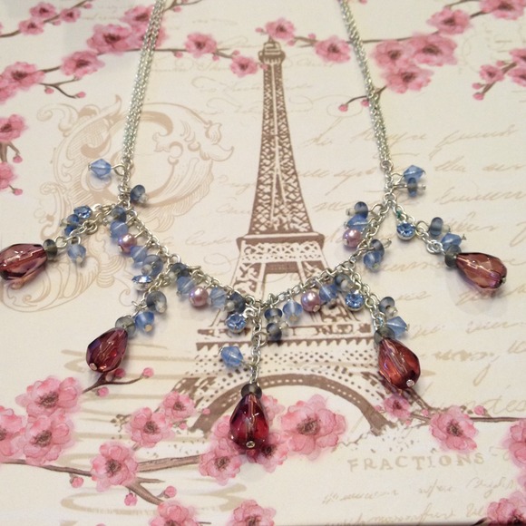 Beautiful plum and blue necklace