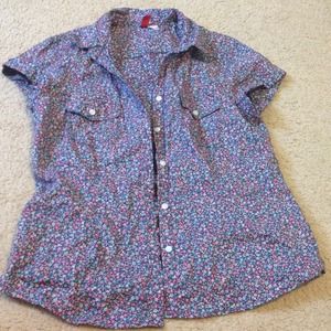 Floral button down blouse