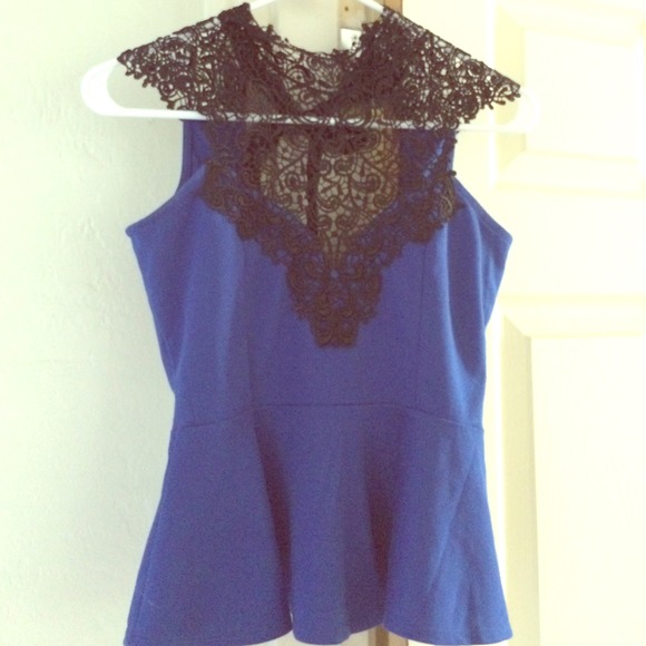 Royal blue peplum top