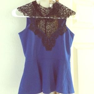 Royal blue peplum top