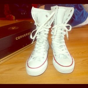 Extra-Hi White Converse (size 3-womens 5)