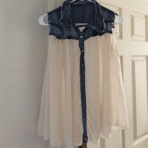 Cute Jean should white bottom top