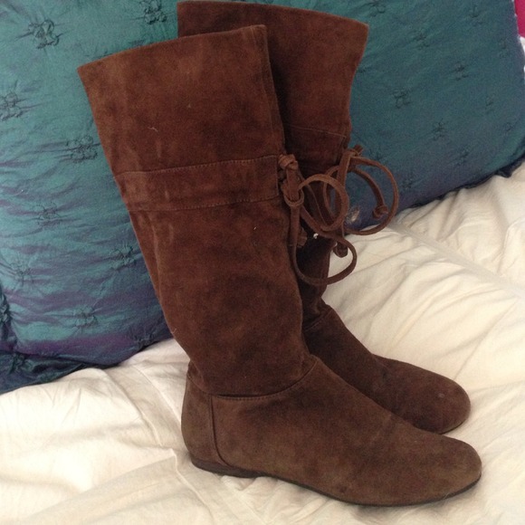 Tall brown suade boots