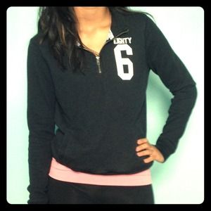 Black Victoria's Secret PINK half zip hoodie😍