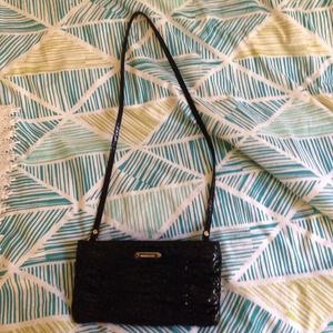 Black faux snake skin Michael Kors shoulder bag