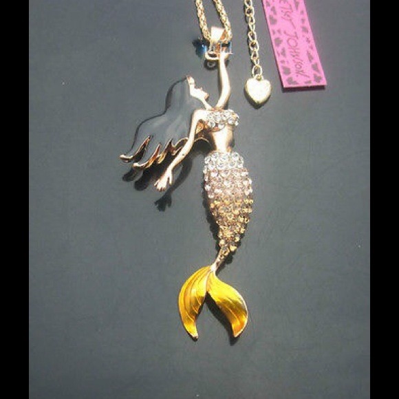 BETSEY JOHNSON MERMAID NECKLACE GLITTERS RESERVED - Picture 4 of 4