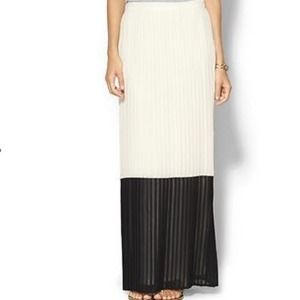 Sabine Colorblock Pleated Maxi Skirt, Size Small