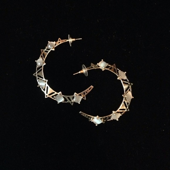 Kendra Scott Goldstone Geometric Hoop Earrings NEW