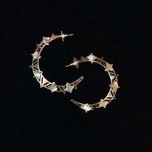 Kendra Scott Goldstone Geometric Hoop Earrings NEW